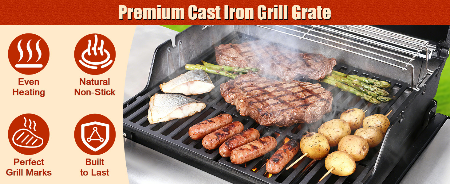 Решітка для гриля Weber Spirit I & II E210, E220, S210, S220 (2 шт.) - чавун, Denmay 7637