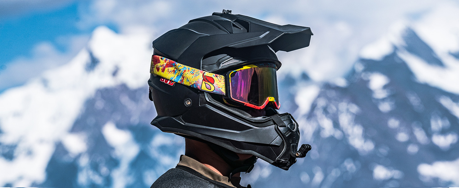 Мотошолом ILM Dual Sport Adventure з сонцезахисним склом, Pinlock, для кросу, квадроциклів, сертифікат ECE, модель WS902, розмір L, матовий чорний