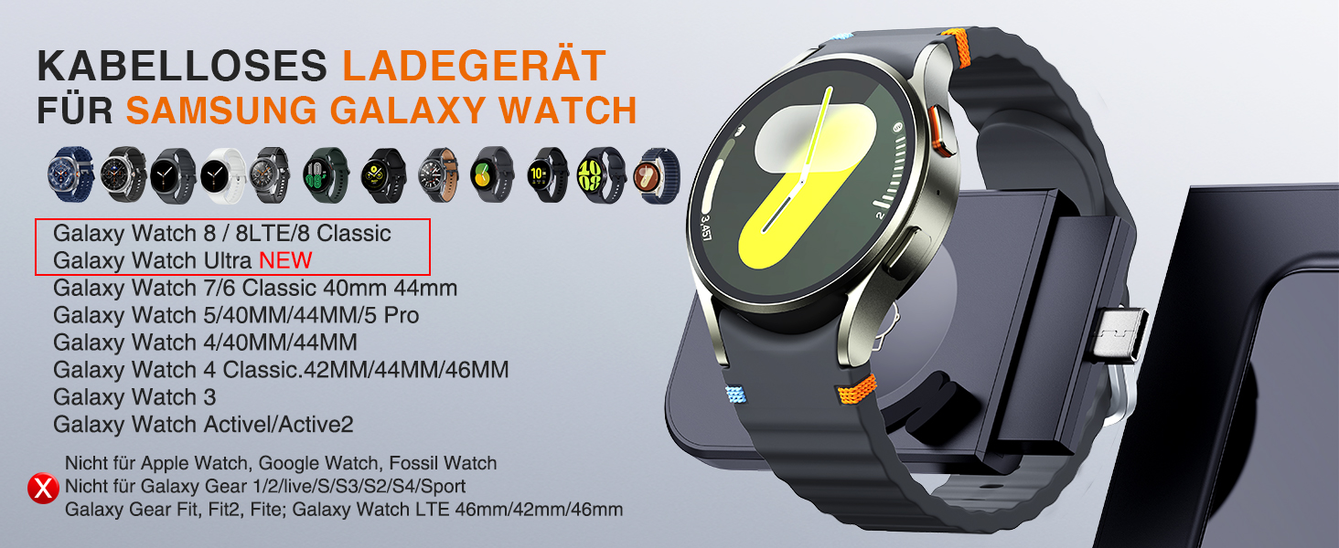 Бездротова зарядка 3-в-1 Samsung: для Galaxy Watch 8/7/6/5/4, Galaxy Buds, Galaxy S26/S25/S24/S23/S22, Z Flip/Fold (Чорний матовий)