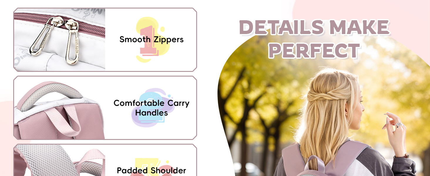 Шкільний рюкзак для підлітка, 36L, для дівчаток 3-9 клас, великий стильний рюкзак для ноутбука 16 дюймів, чорний, підходить для візка