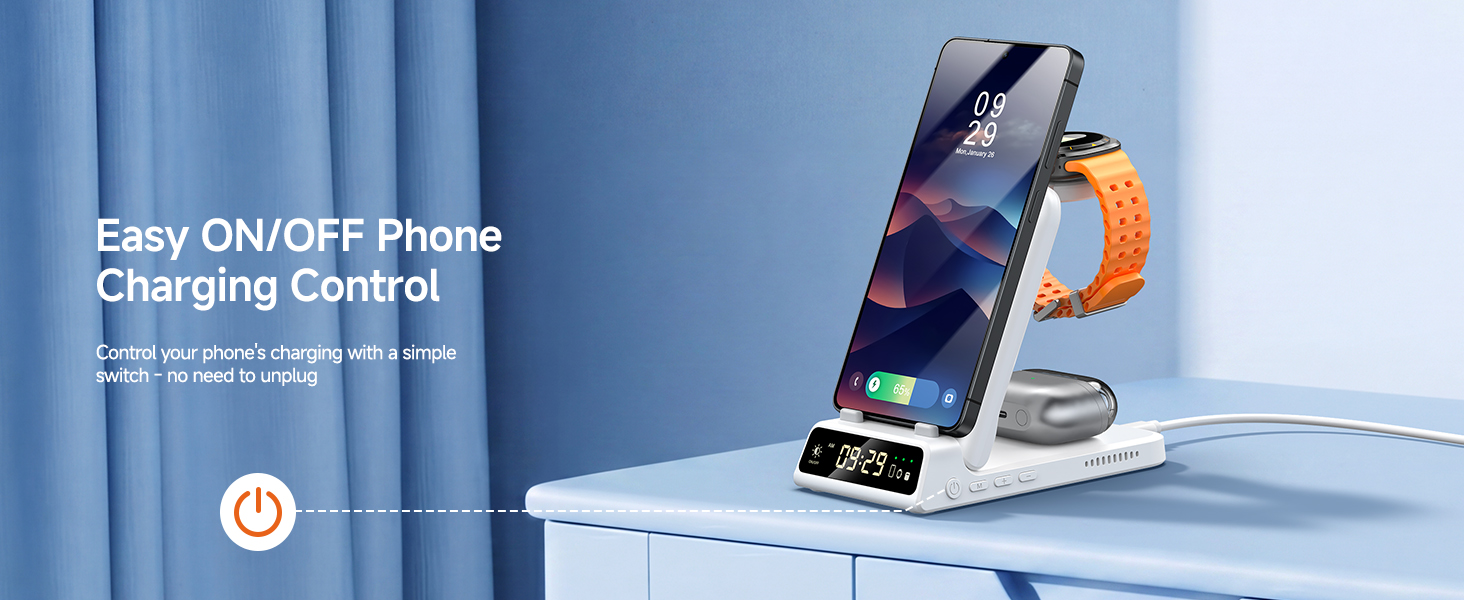 Бездротова зарядка 3-в-1 SwanScout 703S для Samsung Galaxy S26 Ultra/S25/S24/S23, Galaxy Watch 8/8 Classic/Ultra/7/6 та Buds 4/4 Pro - Біла