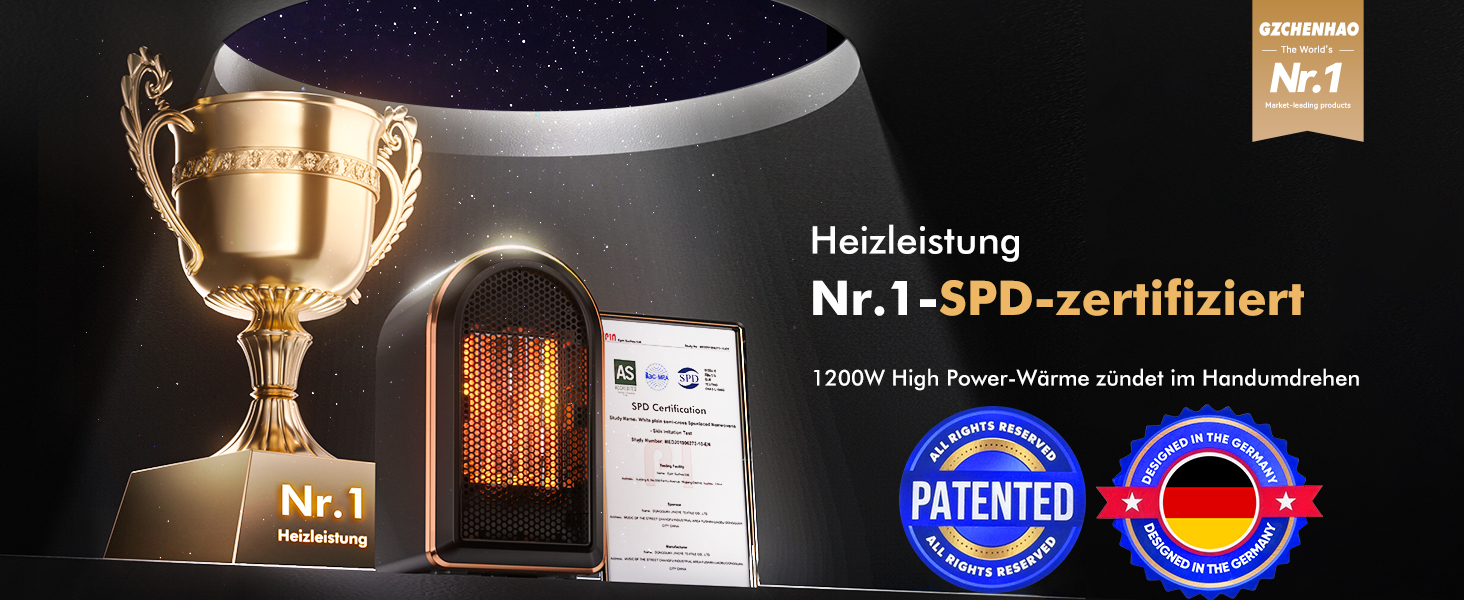 Керамічний обігрівач Mini Heizlüfter Neu Upgraded - компактний електрообігрівач для дому, офісу, кемпінгу (чорний)