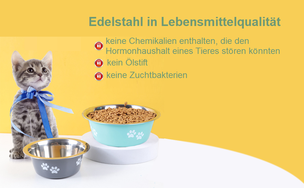 Набори мисок для собак YUDANSI (2 шт.) – зелено-сірі миски з нержавіючої сталі з антиковзною основою для собак середніх та великих порід, Ø 21 см, 1560 мл