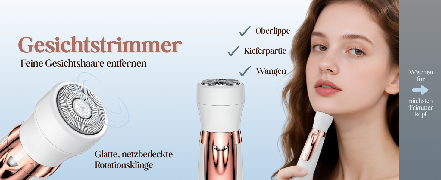 Електричний жіночий тример/рашувач BarberBoss 5-в-1 QR-8005: для обличчя, тіла, бікіні, носа та брів. Бездротовий, для мокрого та сухого гоління.