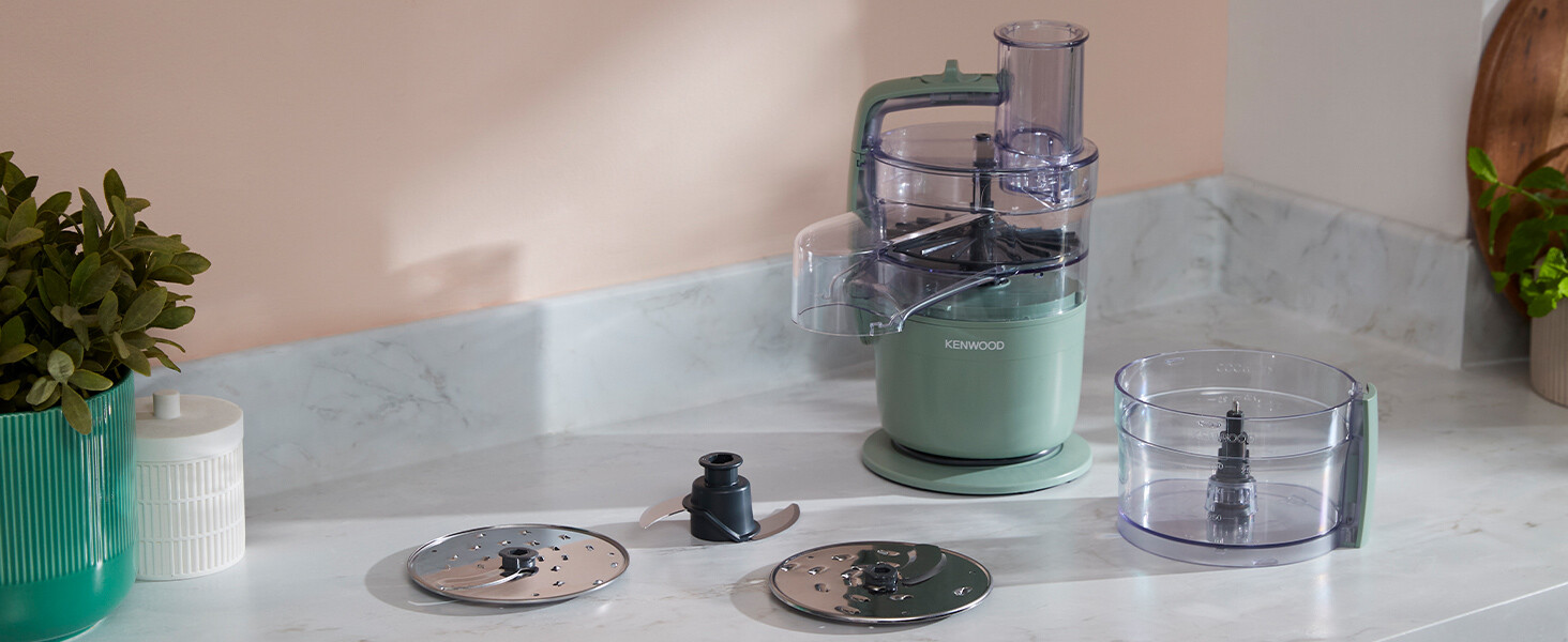 Кухонний комбайн Kenwood MultiPro Go FDP22.130GY, 900 Вт, компактний, блакитний, 1.3 л