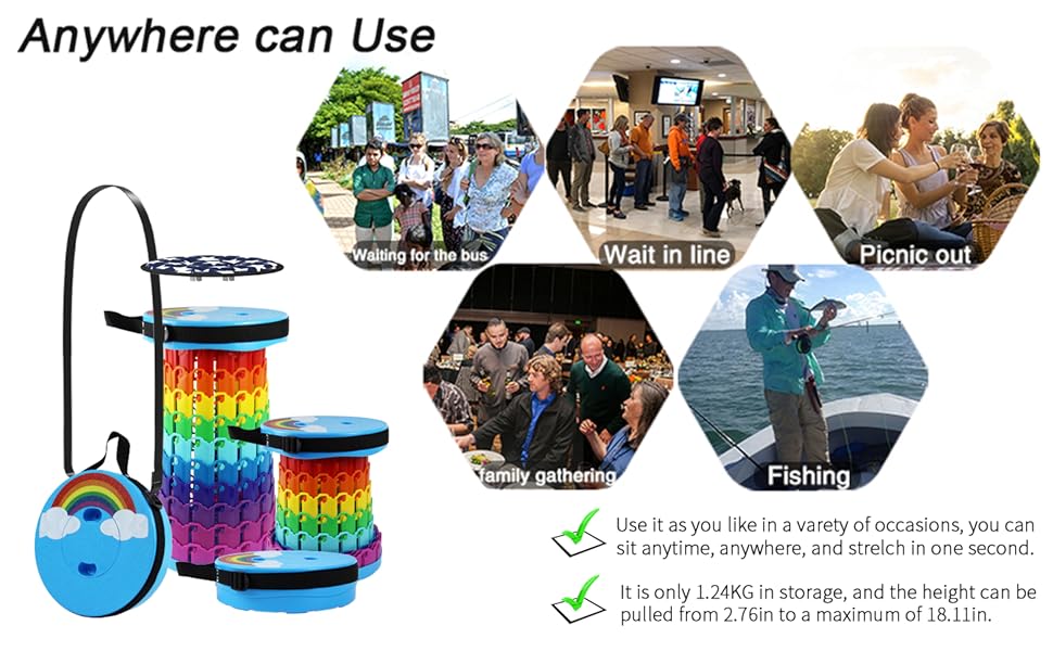 Складний туристичний стілець Alevmoom, телескопічний, для кемпінгу, риболовлі, BBQ, 600lbs, колір: зелений (хмара)