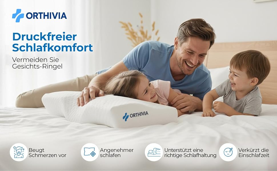 Ергономічна подушка для сну на боці з ефектом пам'яті (Memory Foam), біла
