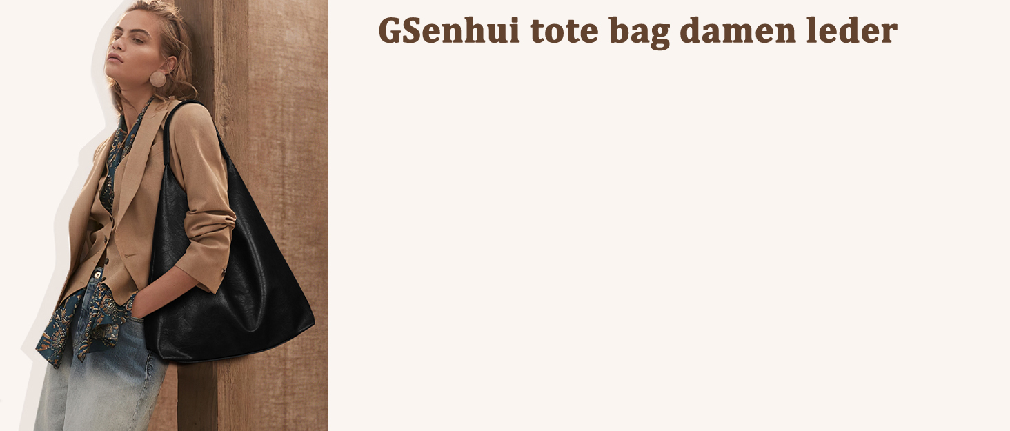 Сумка жіноча GSenhui Hobo Bag чорна шкіряна велика шопер для роботи, навчання, покупок - вінтажний стиль