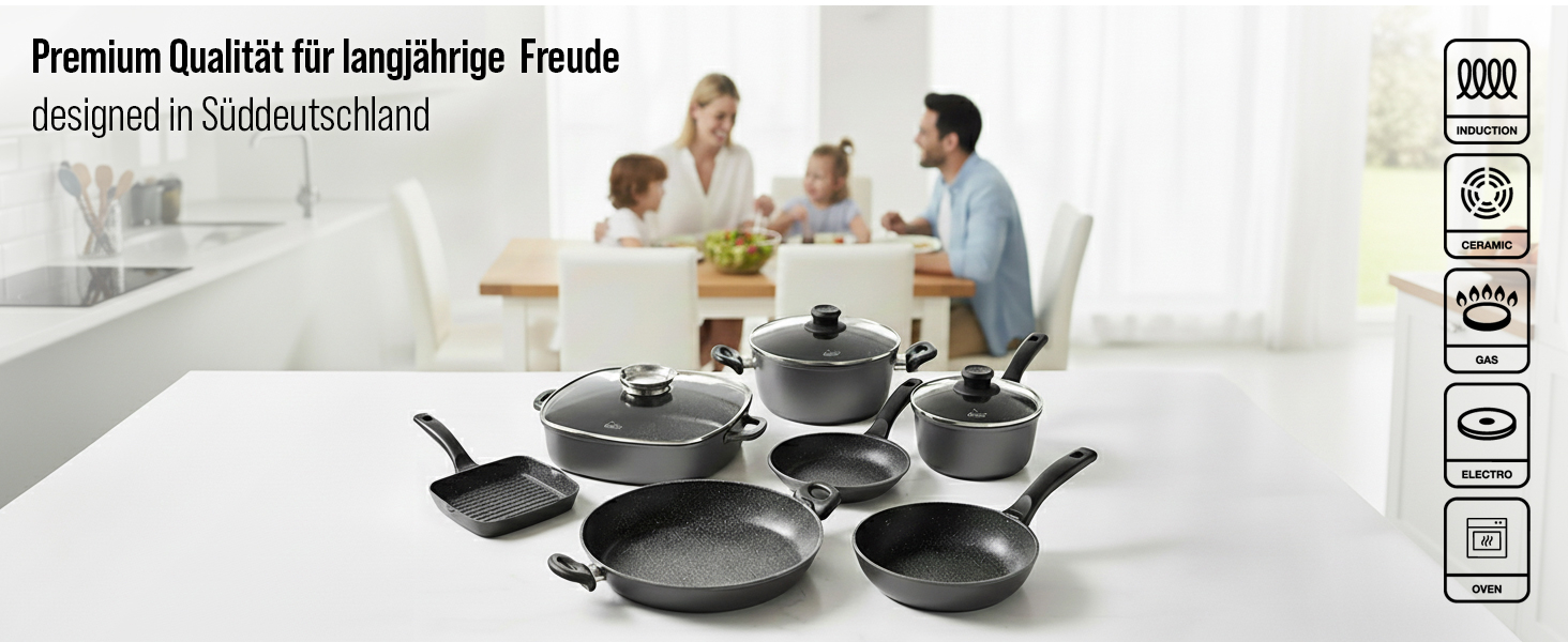 Сковорода STONELINE 16 см з антипригарним покриттям (камінь), для індукційних плит, сіра