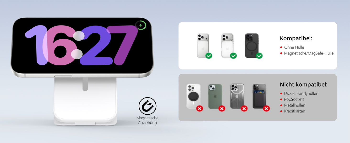 Магнітна зарядна станція 3-в-1 для Apple Watch та iPhone (17/16/15/14/13/12) + AirPods (4/3/2/Pro) - сумісна з MagSafe, біла