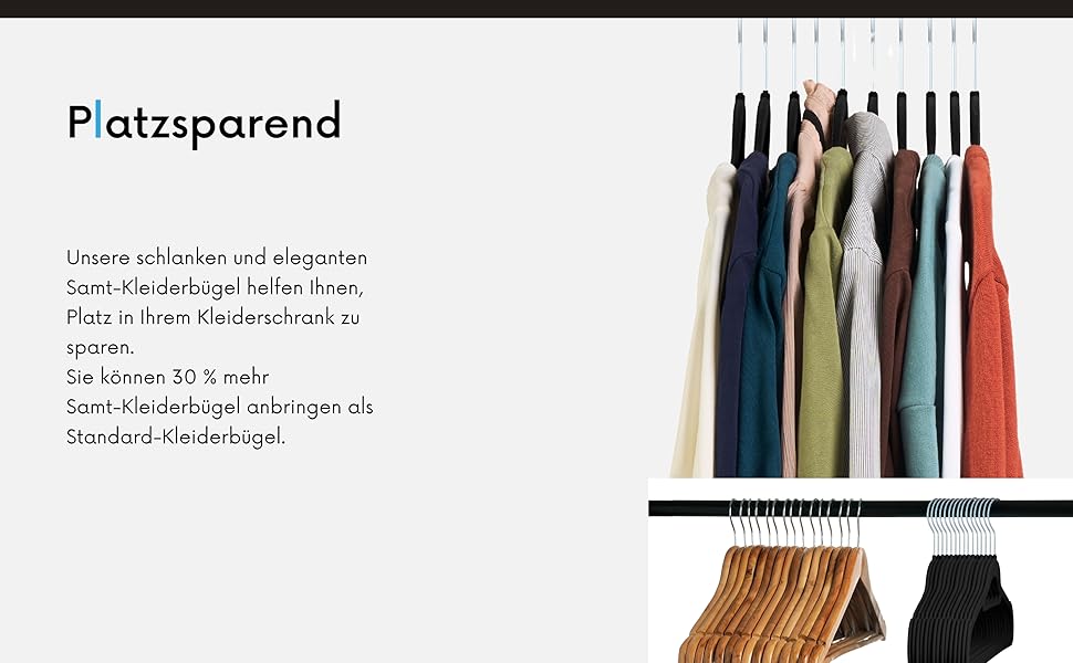 Набір вішалок для одягу OGIVO, 50 шт. - чорні, з антиковзаючою поверхнею, для краваток та сорочок