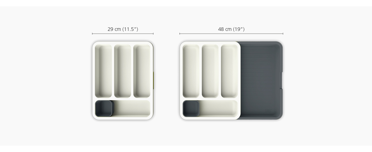 Органайзер для столових приборів DrawerStore (Сірий/Сірий) - Піддон для кухонних ящиків