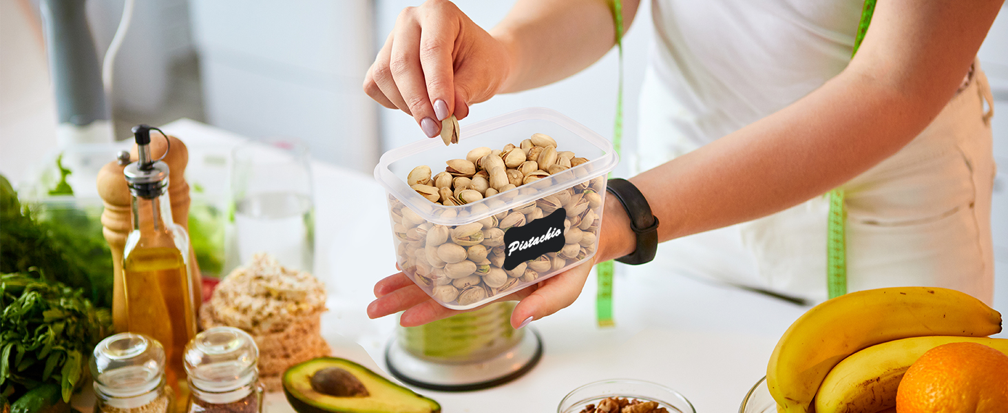 Набір контейнерів для зберігання Vtopmart з кришкою, 24 шт. - BPA-free, для борошна, цукру, круп. З ручкою та етикетками