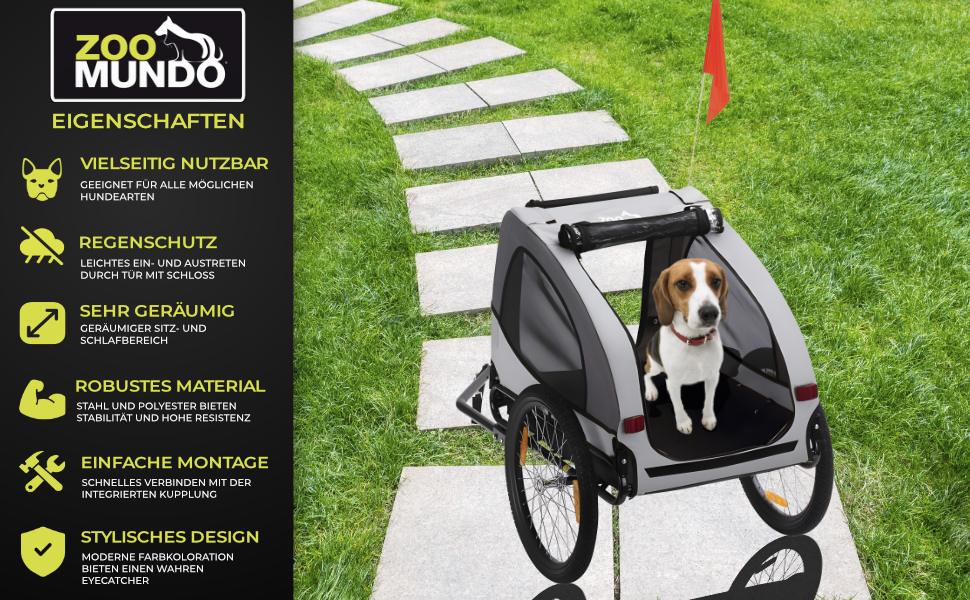 Причіп для велосипеда Zoomundo Buddy для собак, блакитний (сірий)