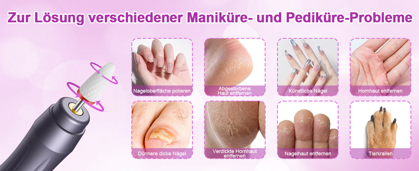 Електричний фрезер для нігтів EWEIMA 13 в 1 бездротовий, 35000 об/хв, 35 швидкостей, 66 насадок для гель-манікюру, професійний нейл-дриль, 1000mAh, сірий