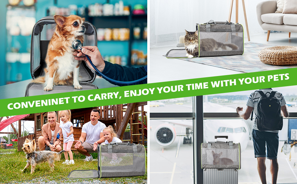 Транспортний бокс для котів Lannvan, до 6,5 кг, складаний, чорний (45x30x30 см)