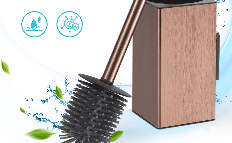 Настінна щітка для туалету DAZI з кріпленням без свердління, нержавіюча сталь, сучасний дизайн, знімний внутрішній стаканчик, золотий/рожевий золотий колір