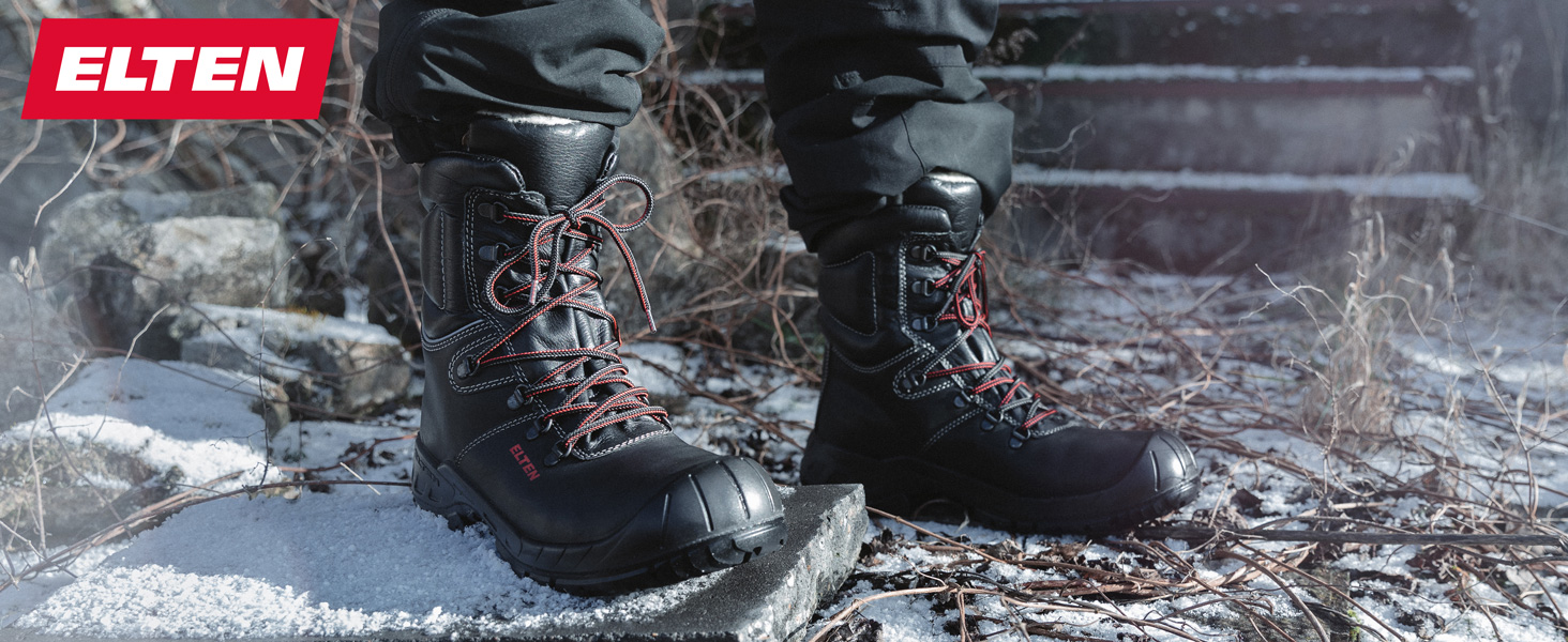 Черевики робочі ELTEN Renzo Winter S3S CI, зимові, шкіряні, сталевий підносок, чорні, 43 EU (жіночі та чоловічі)
