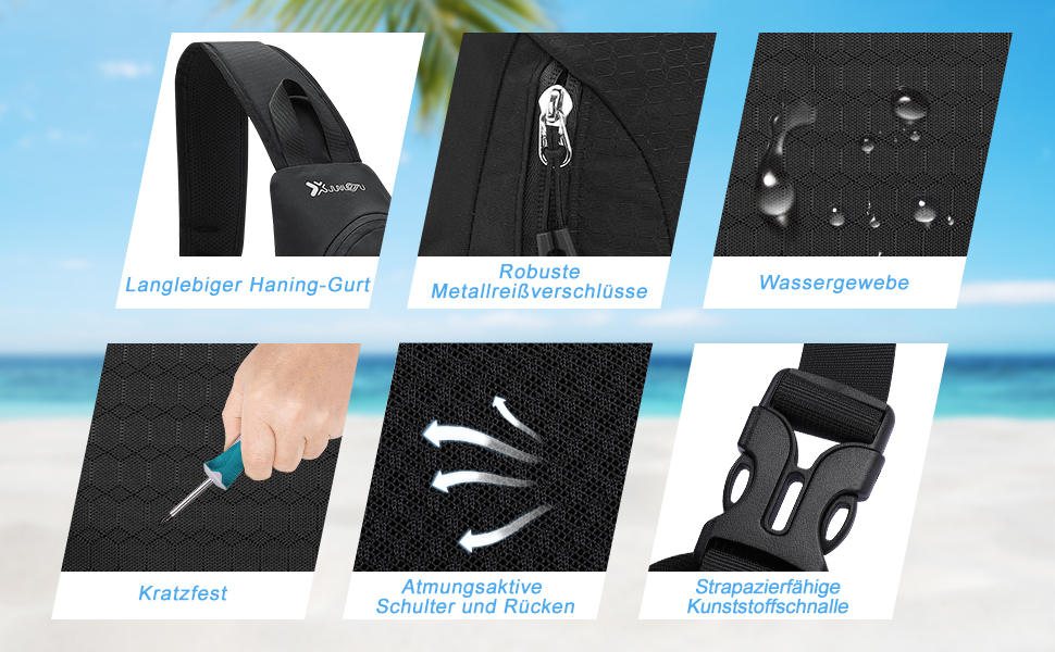 Чоловіча нагрудна сумка Sciphylia Sling Bag – рюкзак через плече, антикрадіжка, для подорожей, спорту та активного відпочинку, чорний