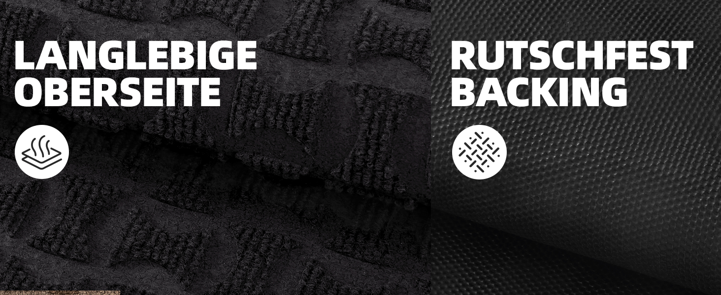 Килимок для дому та вулиці, чорний, 44x76 см - антиковзаюче покриття для входу, порогу, тераси