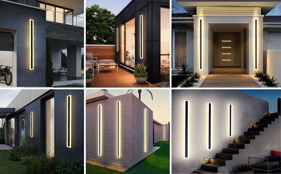 ЗТВЛІД LED вуличне освітлення настінне, 8W, IP65, 4000K, 40см, чорний колір, для саду, вілли, тераси