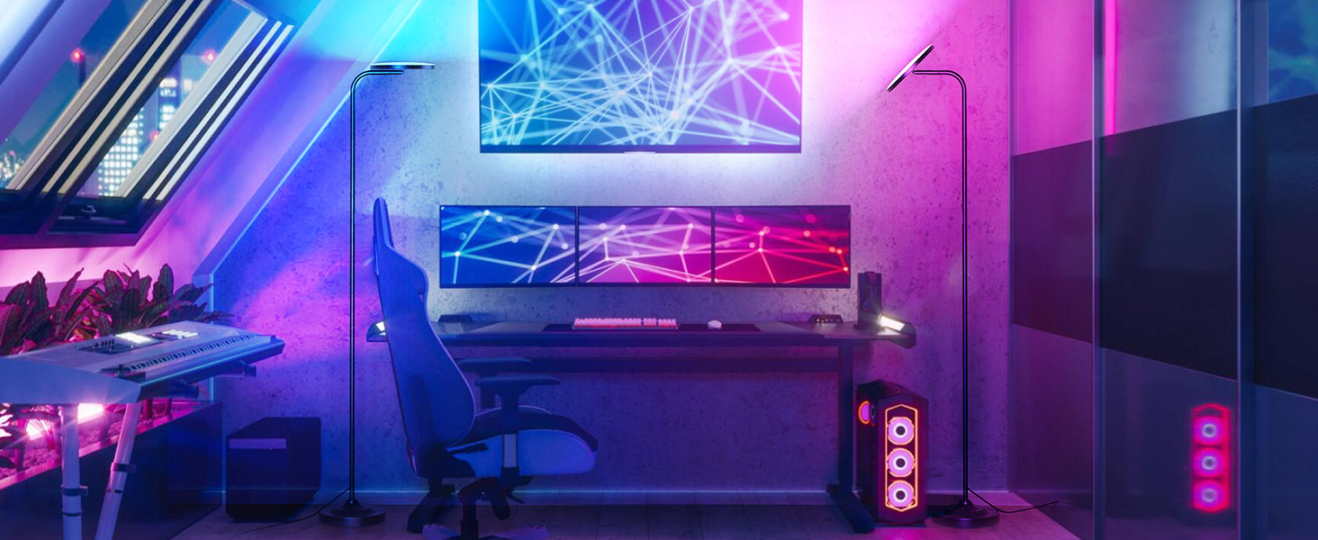 Стельовий світильник SIBRILLE 36W з регулюванням яскравості, RGB, для вітальні, спальні, офісу
