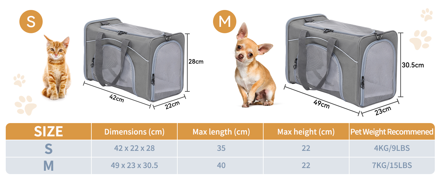 Транспортна сумка Petsfit для котів та собак | Авіапереліт, авто, поїзд | Сіра, Small