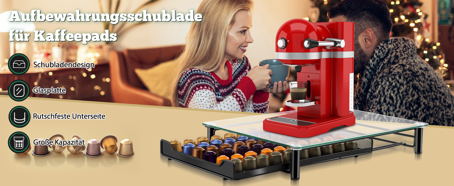 Тримач для капсул Nespresso MASTERTOP - органайзер для 60 капсул, скло, з мікрофіброю
