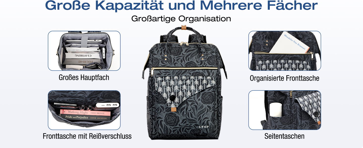 Рюкзак Lekesky для жінок: шкільний, для ноутбука 15.6