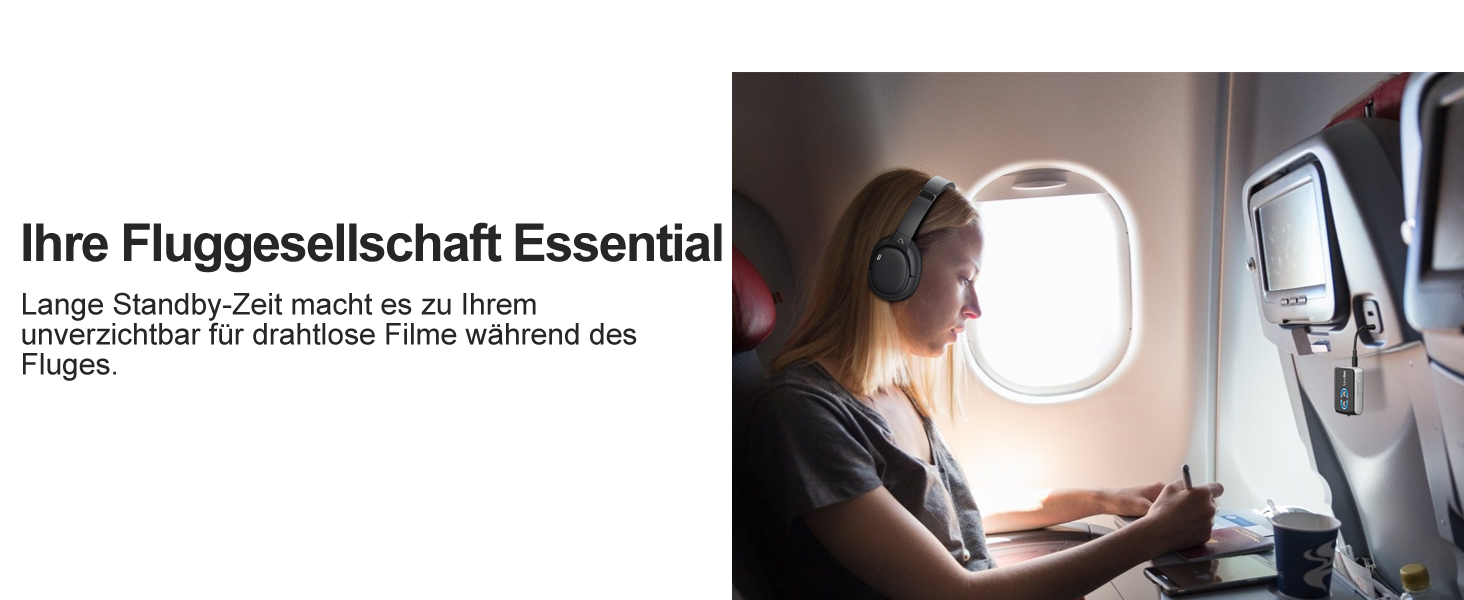 Передавач Bluetooth Lavales ML302Pro: 2-в-1 адаптер для 2 навушників, AptX-LL, 3.5mm jack, для TV, літака, гучномовця, спортзалу, регулювання гучності