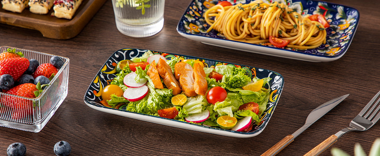 Набір тарілок Vancasso Servierplatten Porzellan, 6 шт., 22 x 13 x 2.3 см, 8.5 дюймів