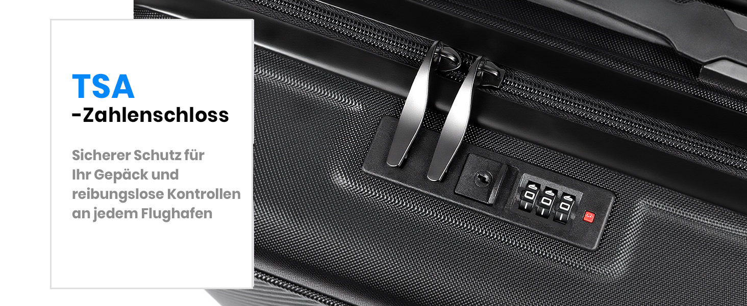 Набір валіз Tavoxda 3 шт., жорсткий корпус, TSA-замок, телескопічна ручка, чорний колір