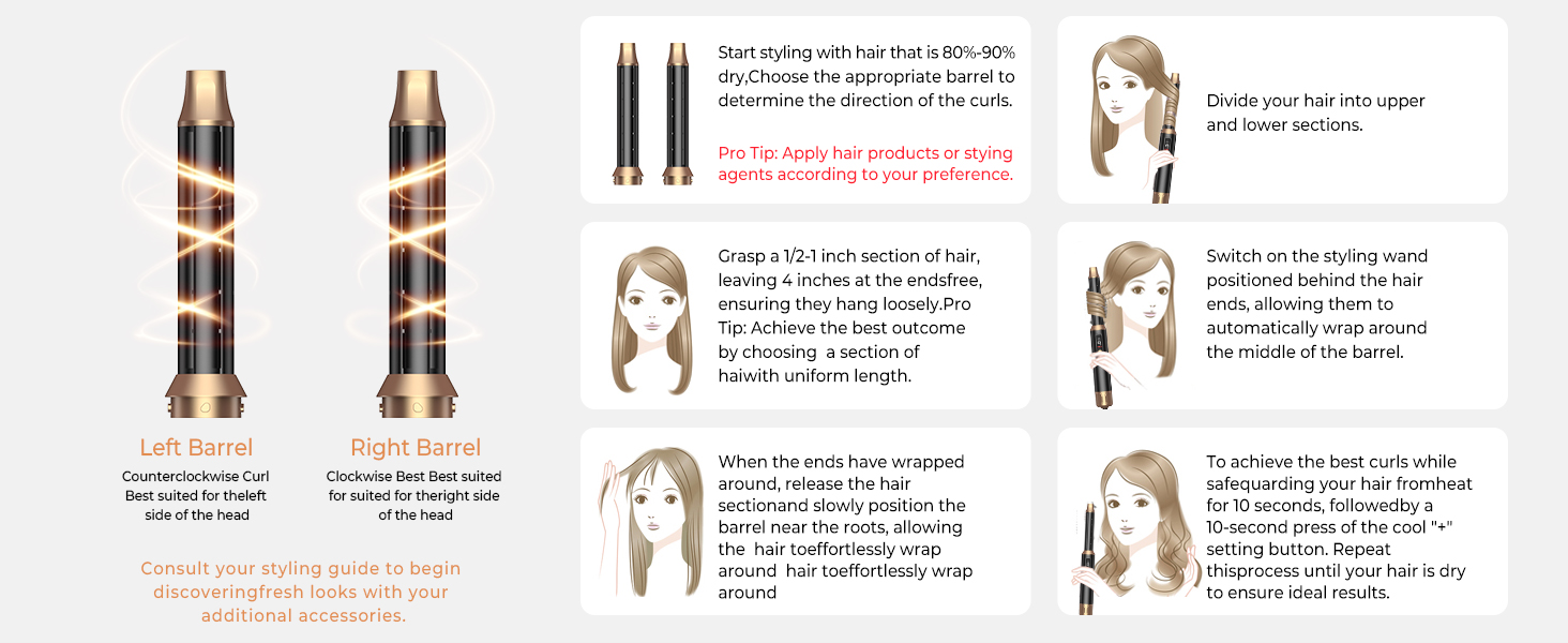 OKWRAP Haarstyler 5-в-1: Airbrush з LCD, Набір для укладки волосся, Фен з насадками, Випрямляч, Локони, Чорний