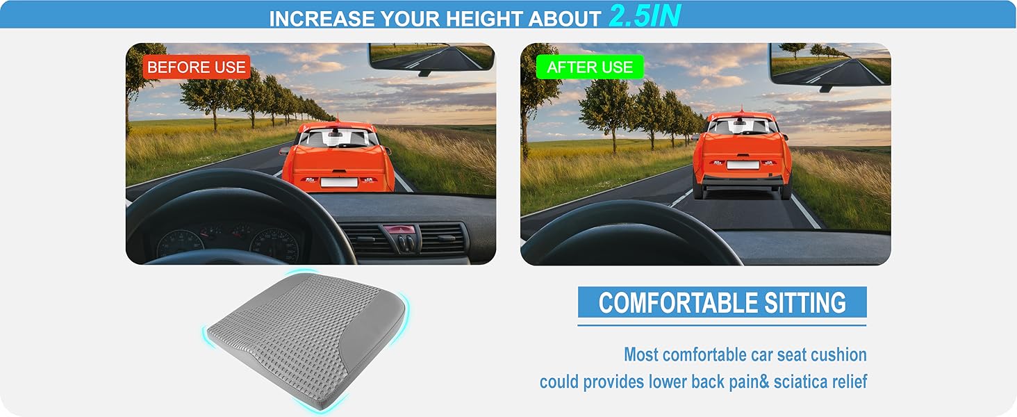 Подушка для сидіння в авто з Memory Foam для спини та куприка, шкіряна, 4D сітка, темно-сіра