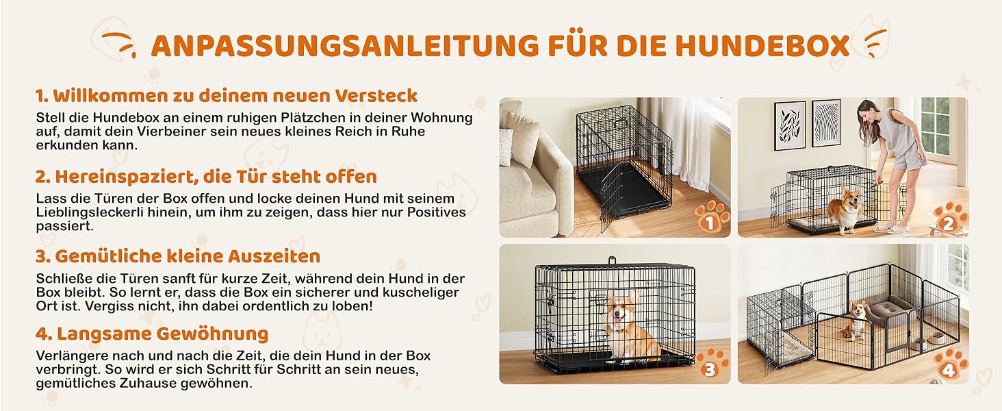 Клітка для собак Yaheetech 90x56x63 см, розкладний вольєр з перегородкою, 2 двері, висувна піддон, чорна, для дому та транспортування