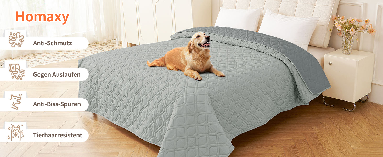 Водонепроникний килимок для собак Homaxy, двосторонній, для відпочинку вдома та на вулиці, 130x100 см, сірий+темно-сірий