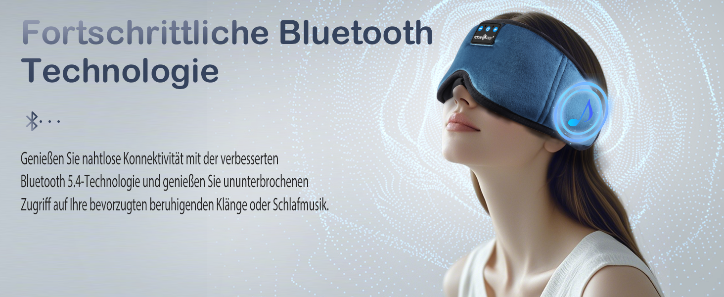 Маска для сну з навушниками Musicozy 3D Bluetooth, повна затемнення, для сну, подорожей, відпочинку, медитації (Цянова)