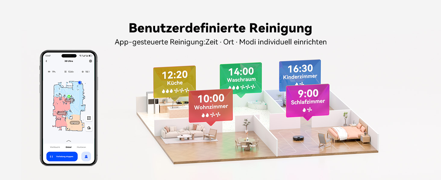 Робот-пилосос Tesvor S8MAX 3-в-1 з функцією миття, 8000Pa, LiDAR-навігація, 240 хв роботи, керування через додаток/Alexa, самостійна станція очищення 2.5л для великих приміщень з тваринами (X8 Ultra)