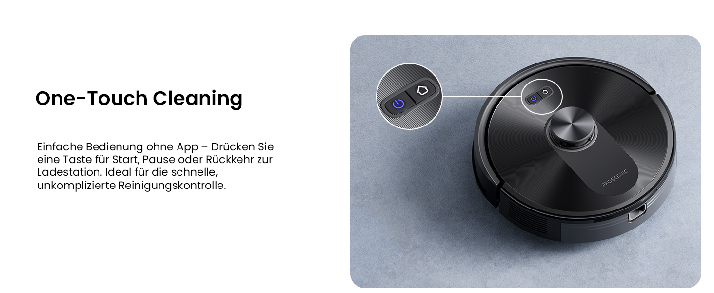 Робот-пилосос Proscenic Q10 з функцією миття, 8000Pa, 200 хвилин роботи, лазерна навігація, керування через додаток, Alexa, Siri, Apple Watch, пульт дистанційного керування для підлоги та килимів