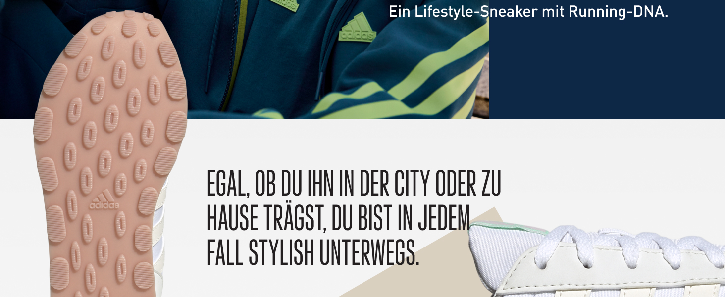 Кросівки Adidas Run 60s 4.0 для чоловіків, 43 1/3 EU, білий, чорний, білий