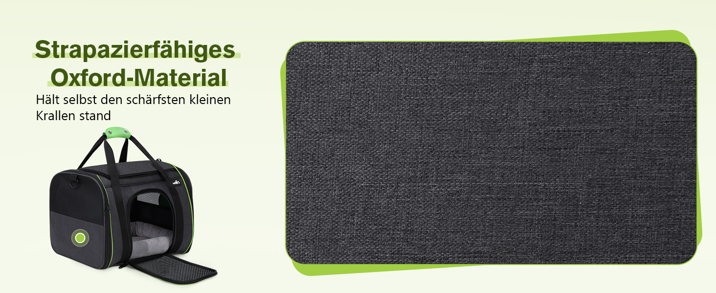 Транспортна переноска для котів Pecute, переноска-ліжко для тварин, складана переноска-сумка для котів та собак, переноска для собак з регульованим плечовим ременем, XL (45 x 35 x 32 см), темно-сірий + зелений (з подушкою)