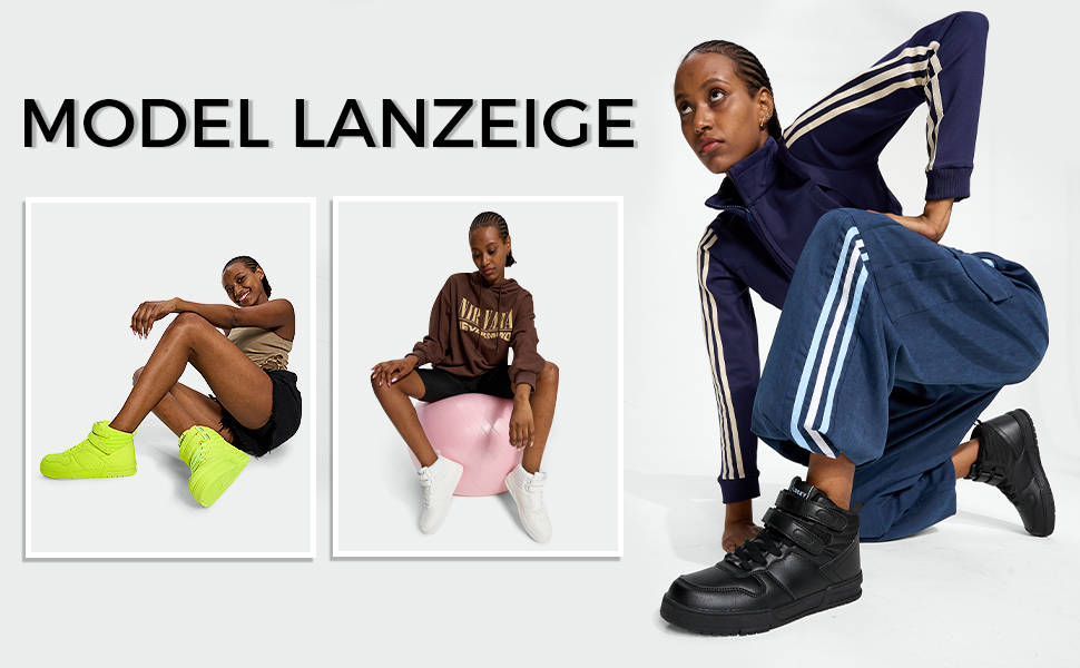 Жіночі баскетбольні черевики Lucky Step з клямками - стильні кросівки з штучної шкіри, чорного кольору, розмір 36 EU