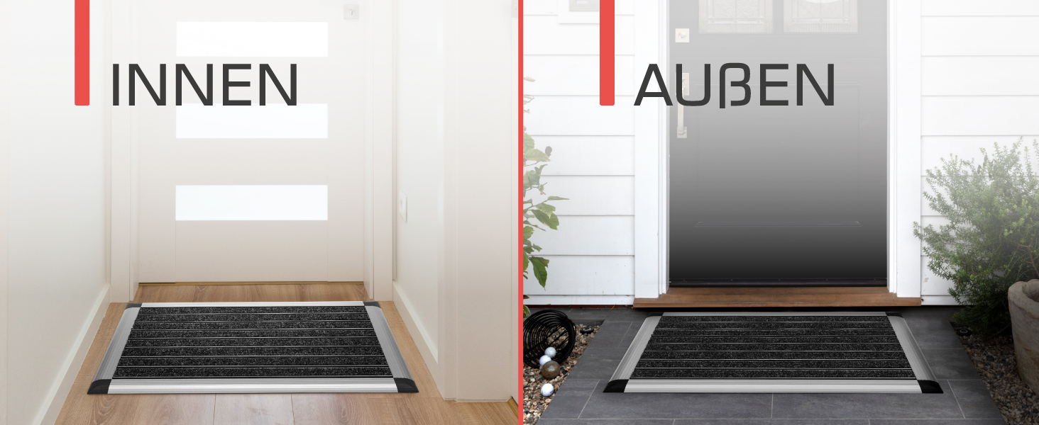 Aluminum Outdoor Doormat - 50x80 cm Non-Slip Shoe Mat - Rust-Proof Entry Mat for Home