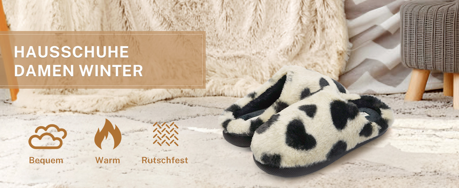 Тапочки жіночі JOMIX Winter Hausschuhe з сердечками, плюш, теплі, красиві пухнасті домашні тапочки, сліпони, для дому, 37 EU, фіолетові