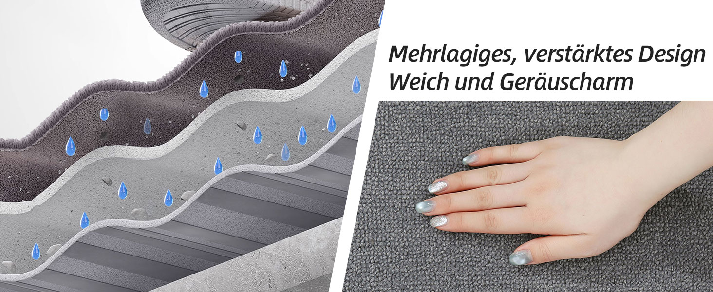 Ковзаючі сходинки для дому COSY HOMEER (15 шт.) 70x22 см, самоклеючі, машинне прання, 100% поліестер, TPE-підкладка, для дітей, літніх людей та домашніх тварин