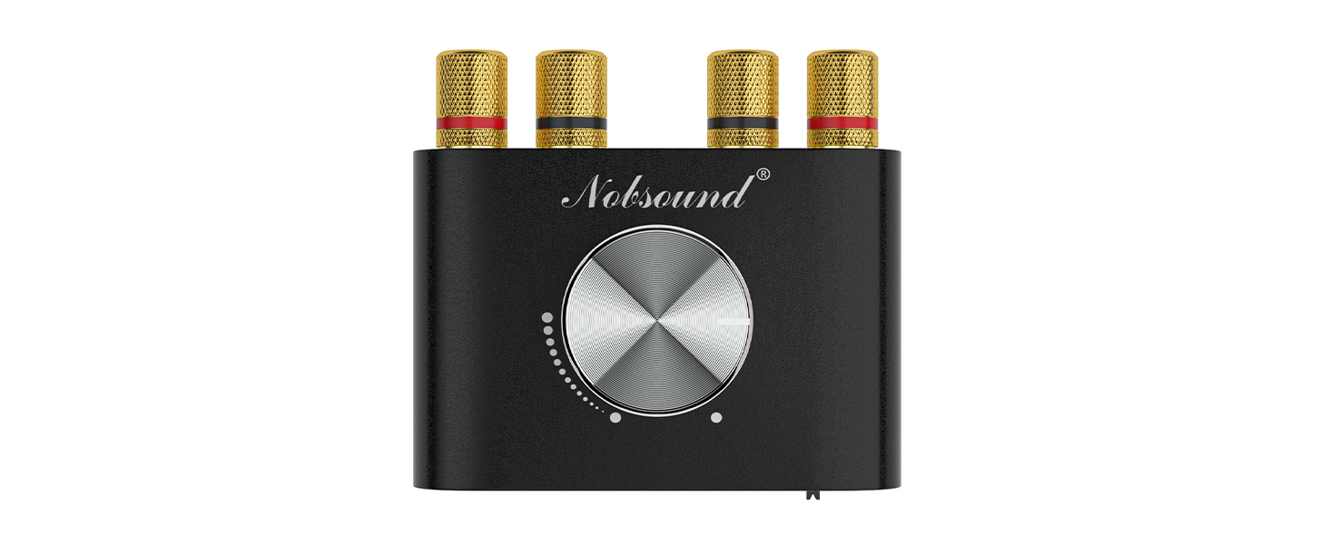 Nobsound Міні Bluetooth 5.0 цифровий підсилювач HiFi стерео 2.0 каналів 2×50 Вт, бездротовий аудіоприймач з блоком живлення, чорний