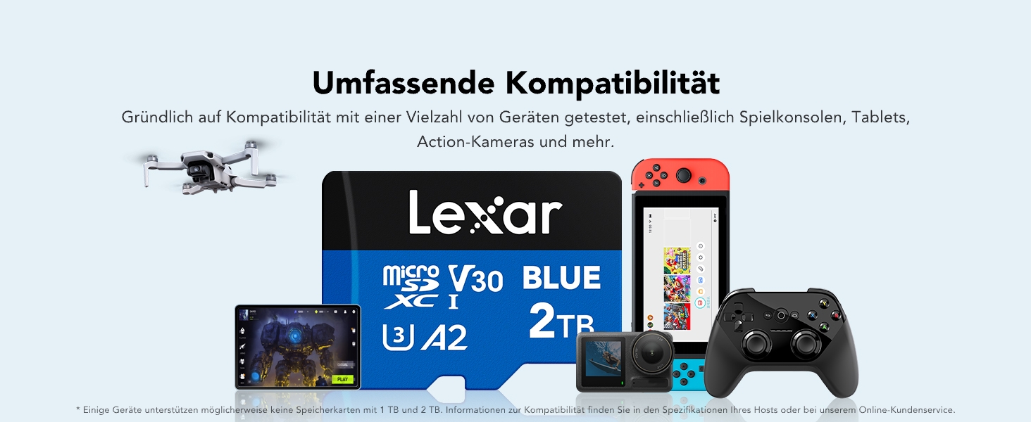 Карта пам'яті MicroSDXC Lexar Blue 256GB, швидкість до 160 МБ/с, UHS-I (набір 2 шт.)