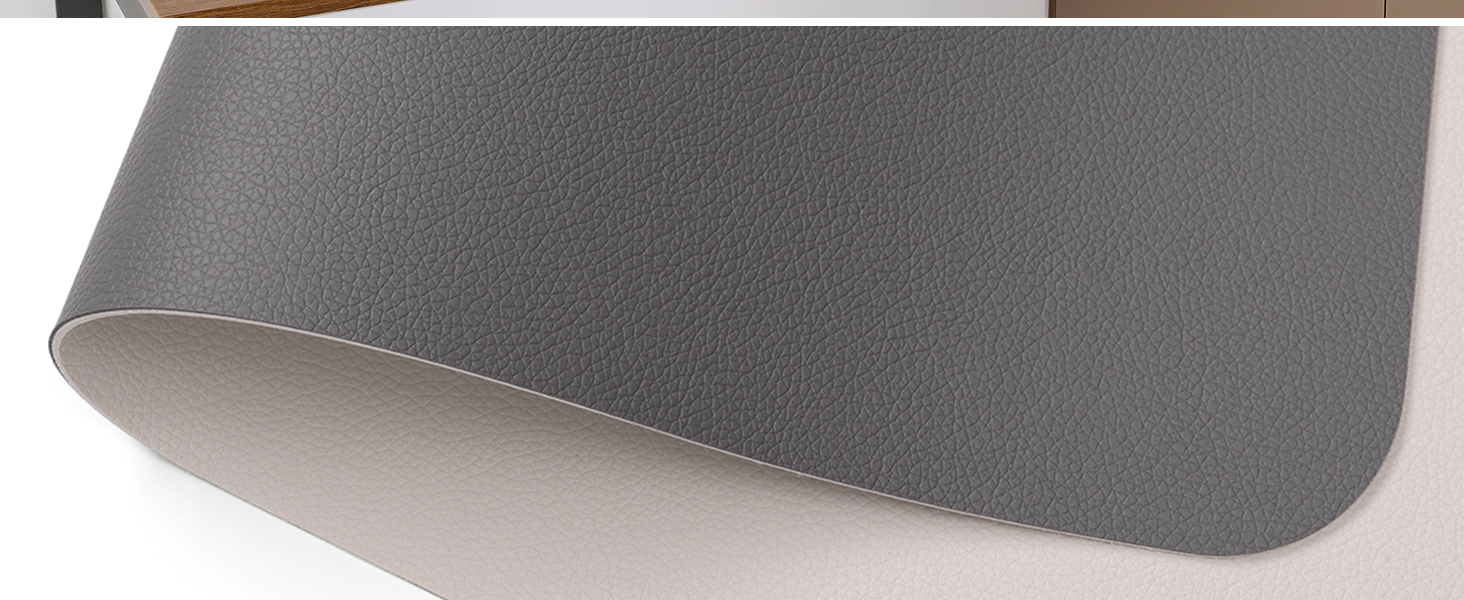 Підкладка для столу двостороння антиковзаюча, килимок для миші та ноутбука, офісний аксесуар, штучна шкіра, 40 x 80 см (сірий, салатовий)