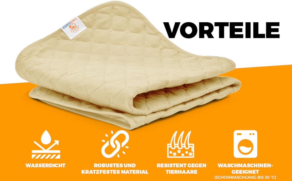 Водонепроникний коврик для собак SympaTierisch - захист дивану та ліжка - великий розмір (175 x 75 см) - бежевий - легко прати