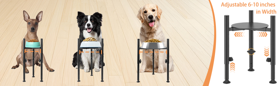 Підставка для годівлі собак з підставкою для лап, регульована по висоті, 15-26 см, металева, для маленьких, середніх та великих собак (тільки підставка)